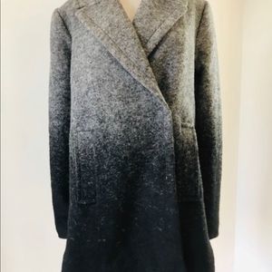NWT Armani Exchange Wool Blend Ombré Color Warm Cozy Coat Jacket Snow New Years